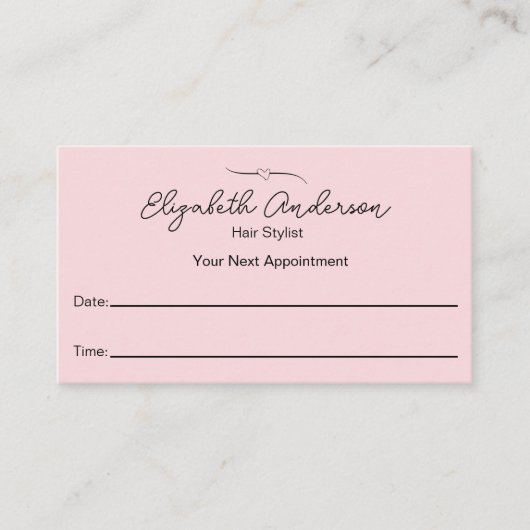 Haar Stylist Pink und schwarz Name Skript Ihr näch Terminkarte (Vorderseite)