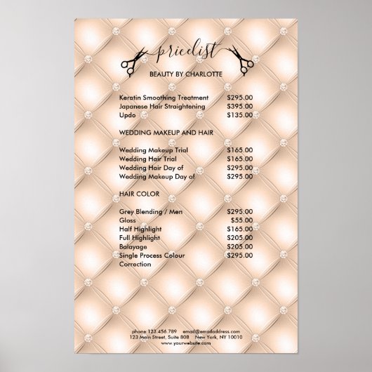 Haar-Stylist-Preisschild Poster (Vorne)