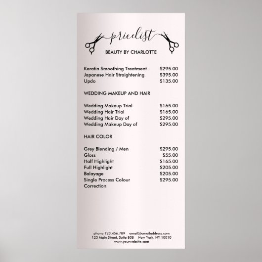 Haar-Stylist-Preisschild Poster (Vorne)