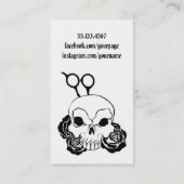 Haar-Stylist Punkgrungeschädel Visitenkarte (Rückseite)