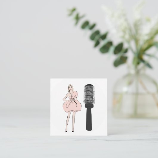 Haar-Stylist Quadratische Visitenkarte (Stehend Vorderseite)