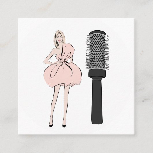 Haar-Stylist Quadratische Visitenkarte (Vorderseite)