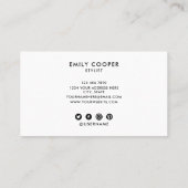 Haar Stylist Quote Chic Modern Foil Typografy Visitenkarte (Rückseite)