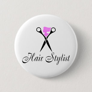 Haar-Stylist (Rosa/Scheren) Button