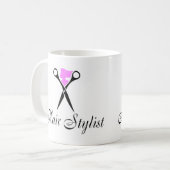 Haar-Stylist (Rosa/Scheren) Kaffeetasse (Vorderseite Links)