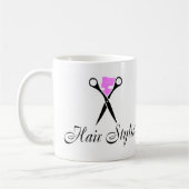 Haar-Stylist (Rosa/Scheren) Kaffeetasse (Links)