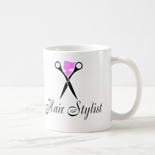 Haar-Stylist (Rosa/Scheren) Kaffeetasse (Rechts)