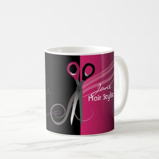 Haar-Stylist-Rosa-Tasse Kaffeetasse (VorderseiteRechts)