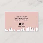 Haar Stylist Rose Gold Dripping Gold Scisson Salon Visitenkarte (Rückseite)