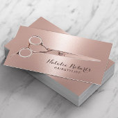 Haar Stylist Rose Goldschere Schönheitssalon Visitenkarte