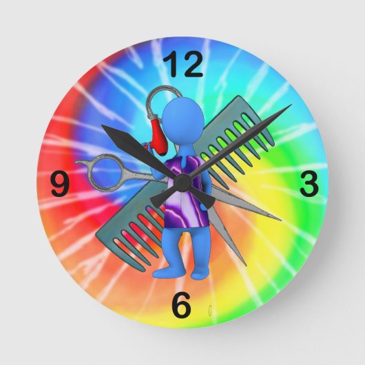 Haar-Stylist Runde Wanduhr (Vorderseite)
