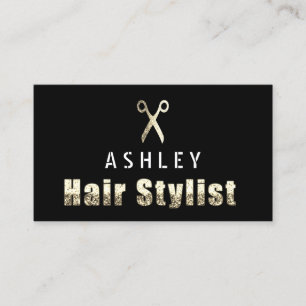 Haar-Stylist-Salon-Schwarz-Goldverabredungs-Karte Visitenkarte