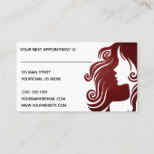 Haar-Stylist-Salon-Silhouette-Geschäft Terminkarte (Rückseite)