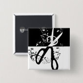 Haar-Stylist-Salonchic-Trendy Schere-Mode Button (Vorne & Hinten)