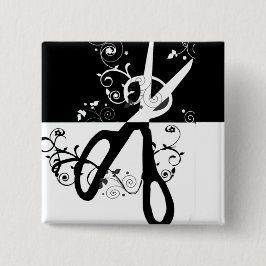 Haar-Stylist-Salonchic-Trendy Schere-Mode Button