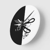 Haar-Stylist-Salonhairstylist-Handwerks-   Scheren Runde Wanduhr (Winkel)