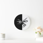 Haar-Stylist-Salonhairstylist-Handwerks-   Scheren Runde Wanduhr (Zuhause)