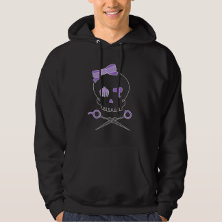 Haar-Stylist-Schädel u. Scissor die lila Hoodie
