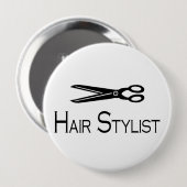 Haar-Stylist (Scheren) Button (Vorne & Hinten)