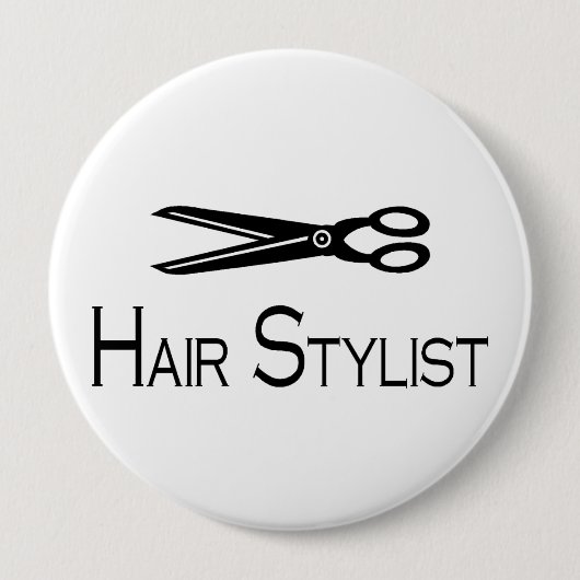 Haar-Stylist (Scheren) Button (Vorderseite)