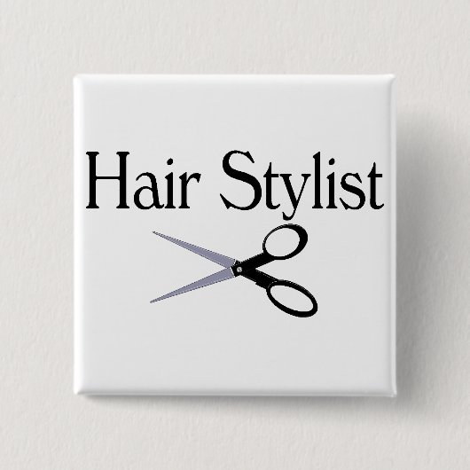 Haar-Stylist-Scheren Button (Vorderseite)