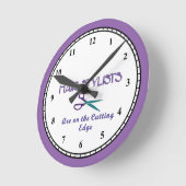 Haar-Stylist-Schneide Runde Wanduhr (Winkel)