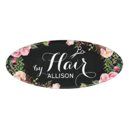 Haar-Stylist-Schönheits-Salon-schönes Blumen herum Namenschild