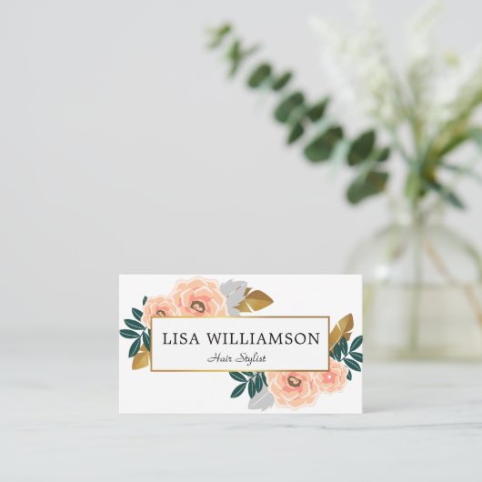 Haar-Stylist Schönheitssalon Visitenkarte (Stehend Vorderseite)
