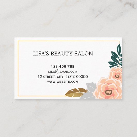 Haar-Stylist Schönheitssalon Visitenkarte (Rückseite)