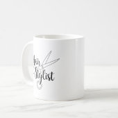 Haar-Stylist-Schwarzes Kaffeetasse (Vorderseite Links)