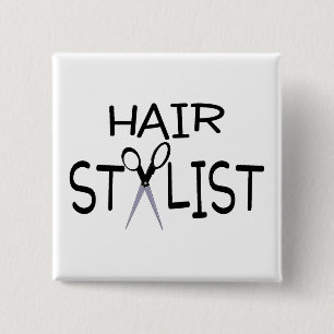 Haar-Stylist-Schwarzes mit Scheren Button