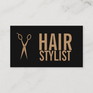 Haar-Stylist - Schwarzes und Goldscheren Visitenkarte