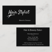 Haar-Stylist - Schwarzweiss-Scheren Visitenkarte (Vorne/Hinten)