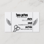 Haar-Stylist scissors Flügeltätowierung retro Visitenkarte (Rückseite)