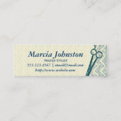 Haar-Stylist scissors Zickzack aquamarine Scheren Mini Visitenkarte (Rückseite)