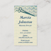 Haar-Stylist scissors Zickzack aquamarine Scheren Visitenkarte (Rückseite)