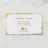 Haar-Stylist-Typografie-Goldgrunge-Rahmen-Salon Visitenkarte (Rückseite)