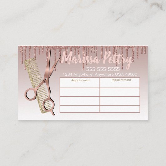 Haar-Stylist-Verabredung Karte des Friseurs (Rückseite)