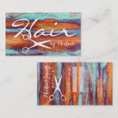 Haar-Stylist-Verabredungs-Retro Farbholz #3 Terminkarte (Vorne/Hinten)