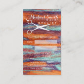 Haar-Stylist-Verabredungs-Retro Farbholz #3 Terminkarte (Rückseite)