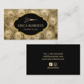 Haar-Stylist-versieht Luxusgoldpfau Salon mit Visitenkarte (Vorne/Hinten)