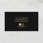 Haar-Stylist-versieht Luxusgoldpfau Salon mit Visitenkarte (Rückseite)