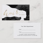 Haar-Stylist-Vintage Blumenschönheits-Verabredung Terminkarte (Vorne/Hinten)