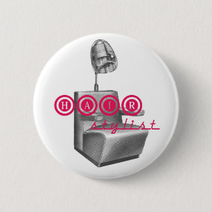 Haar-Stylist-Vintager Trockner-Stuhl-Knopf Button