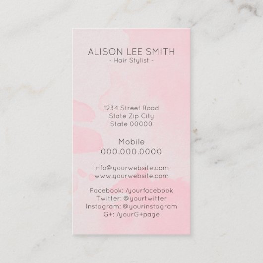 Haar-Stylist Visitenkarte (Rückseite)