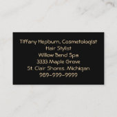 Haar-Stylistcosmetologist-eleganter roter Kopf Visitenkarte (Rückseite)