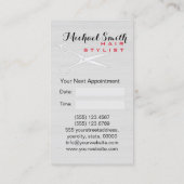 Haar stylistische Ernennung Modernes Weißholz Terminkarte (Rückseite)