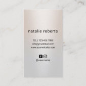 Haar Stylistische Schere Logo Moderner Silbersalon Visitenkarte (Rückseite)