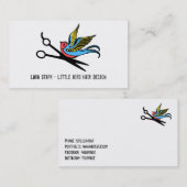 Haar-Stylistschereschwalben-Tätowierung retro Visitenkarte (Vorne/Hinten)