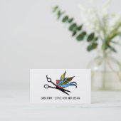 Haar-Stylistschereschwalben-Tätowierung retro Visitenkarte (Stehend Vorderseite)